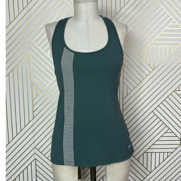 Splits59 Dark Green Racerback Mesh Stripe Tank‎ Top Size Medium - Picture 1 of 12